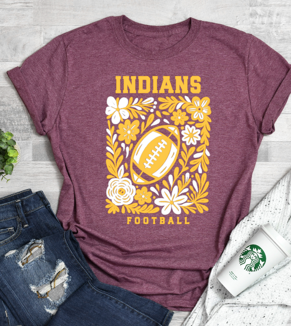 Indians Football -  Shirt Color Is Maroon