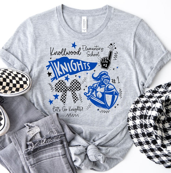 Knollwood Elementary - You Choose The Shirt Style - Gray