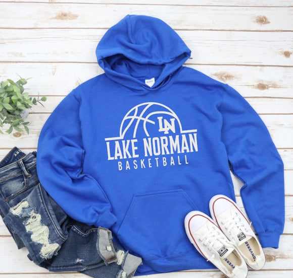Lake Norman Basketball  - Choose From Short Sleeve, Crew Or Hooded Sweatshirt - Royal