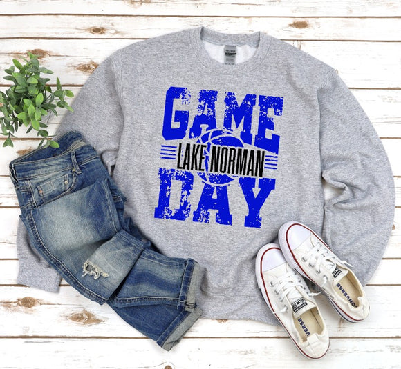 Lake Norman Basketball  - Choose From Short Sleeve, Crew Or Hooded Sweatshirt - Gray