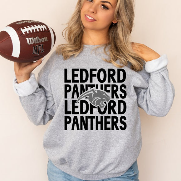 Ledford Panthers Football  - You Choose The Shirt Style - Shirt Color Is Gray