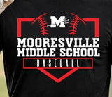 Mooresville Middle Baseball - You Choose The Shirt Style - Shirt Color Black