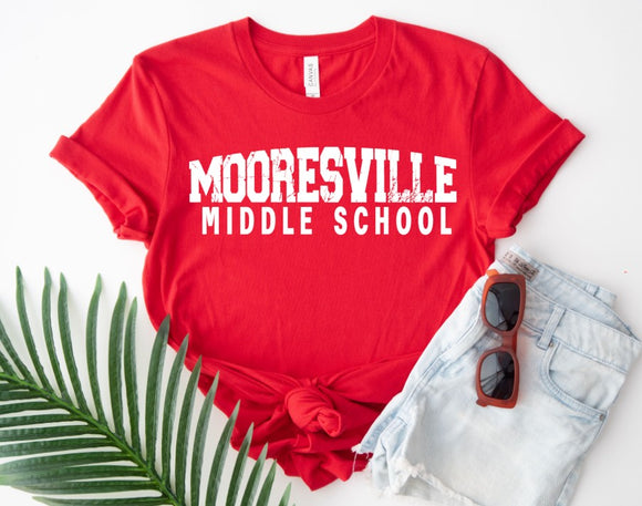 Mooresville Middle - You Choose The Shirt Style - Red