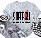 Mooresville Middle Softball - You Choose The Shirt Style - Gray