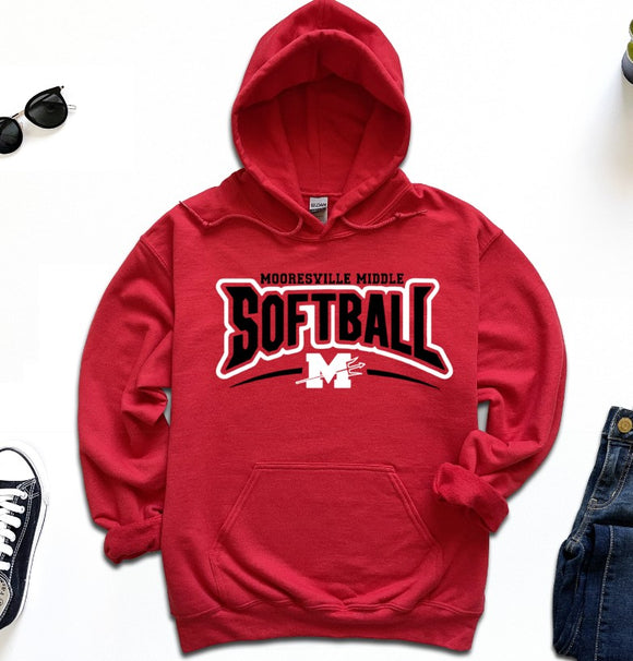 Mooresville Middle Softball - You Choose The Shirt Style - Red