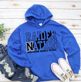 Northern Middle School Raiders  - You Choose The Shirt Style - Royal