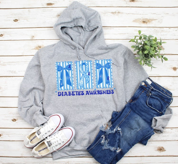 Diabetes Awareness - You Choose The Shirt Style - Shirt Color Is Gray