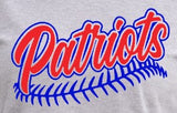 Patriots Softball - You Choose the Shirt Style - Shirt Color Is Gray