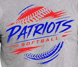 Patriots Softball - You Choose the Shirt Style - Shirt Color Is Gray