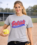 Patriots Softball - You Choose the Shirt Style - Shirt Color Is Gray