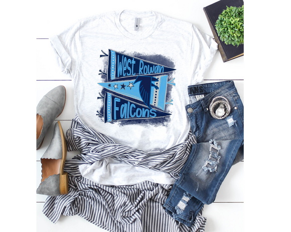 West Rowan Falcons - Exclusive Pennant Design - You Choose The Shirt Style