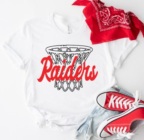 Raiders Basketball  - You Choose The Shirt Style - White