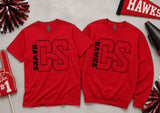 Cool Spring Elementary Hawks - You Choose The Shirt Style - Shirt Color Is Red