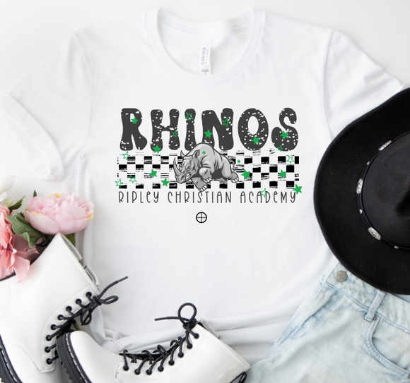 Ripley Rhinos Christian - You Choose The Shirt Style - Shirt Color is White