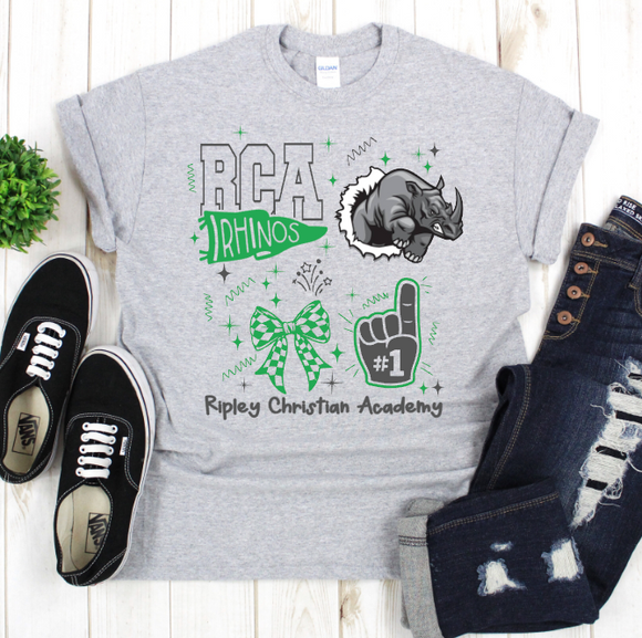Ripley Rhinos Christian - You Choose The Shirt Style - Shirt Color is Gray