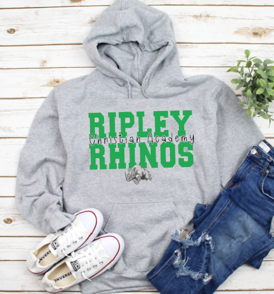 Ripley Rhinos Christian - You Choose The Shirt Style - Shirt Color is Gray
