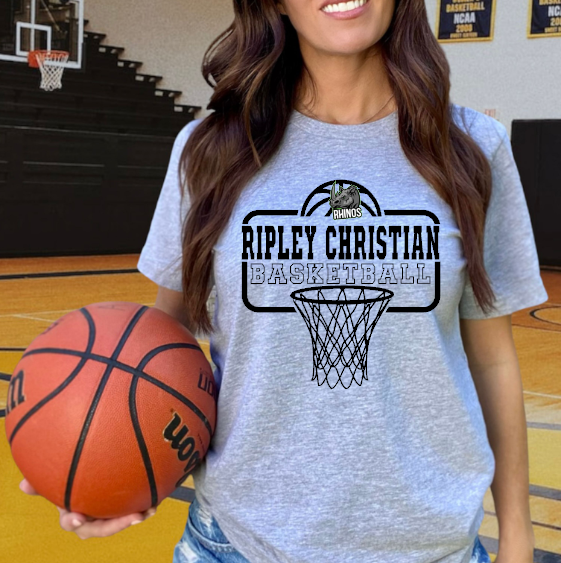 Ripley Rhinos Christian - You Choose The Shirt Style - Shirt Color is Gray