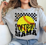 Softball Mama - You Choose the Shirt Style - Gray Color Shirt