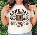 Football Game Day  - You Choose the Shirt Style - Cream Color Shirt