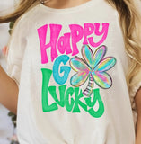 Happy Go Lucky - You Choose the Shirt Style - Cream Color Shirt