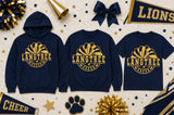 Langtree Lions Cheerleading - You Choose The Shirt Style - Shirt Color is Navy