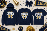 Langtree Lions Cheerleading - You Choose The Shirt Style - Shirt Color is Navy