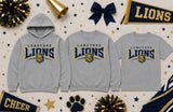 Langtree Lions Cheerleading - You Choose The Shirt Style - Shirt Color is Gray
