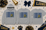Langtree Lions Cheerleading - You Choose The Shirt Style - Shirt Color is Gray