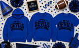 MYA Devils Football/Cheer - You Choose The Shirt Style - Shirt Color Is Royal Blue