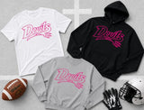 MYA Devils Football/Cheer - You Choose The Shirt Style & Color (Hot Pink)