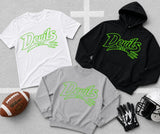 MYA Devils Football/Cheer - You Choose The Shirt Style & Color (Neon Green)