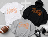 MYA Devils Football/Cheer - You Choose The Shirt Style & Color (Orange)