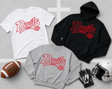 MYA Devils Football/Cheer - You Choose The Shirt Style & Color (Red)