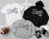 MYA Devils Football/Cheer - You Choose The Shirt Style & Color - Printed As Shown
