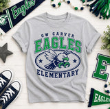 GW Carver Elementary Eagles  - You Choose the Shirt Style - Shirt Color is Gray