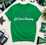 GW Carver Elementary Eagles  - You Choose the Shirt Style - Shirt Color is Green