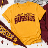 N.B. Mills Elementary - You Choose the Shirt Style - Shirt Color is Golden Yellow