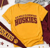 N.B Mills Elementary - You Choose the Shirt Style - Shirt Color is Golden Yellow