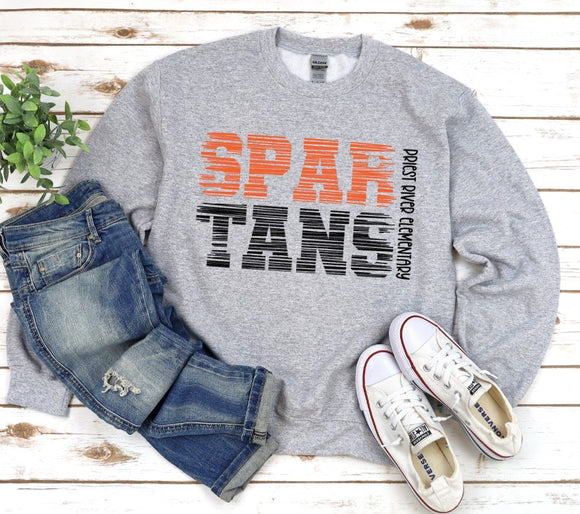 Priest River Spartans - You Choose The Shirt Style - Gray