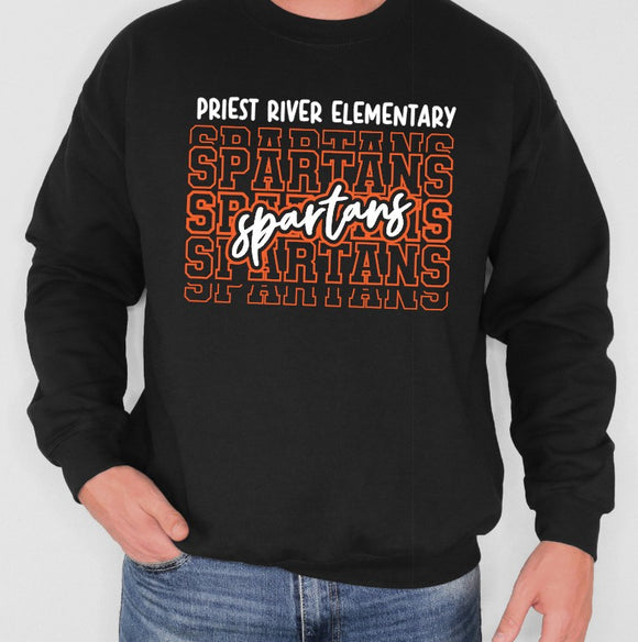 Priest River Spartans - You Choose The Shirt Style - Black