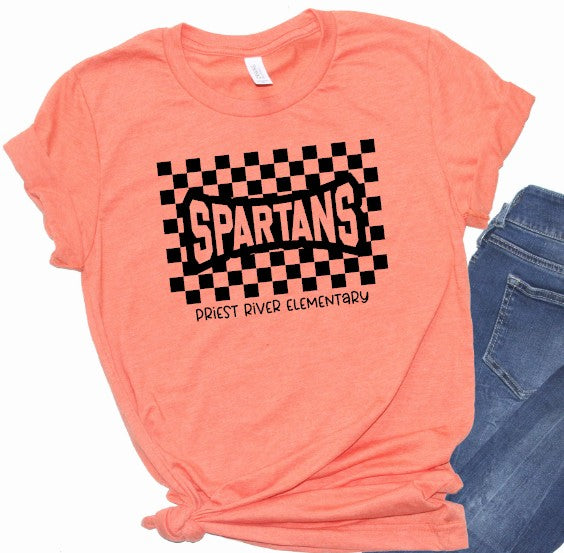 Priest River Spartans - You Choose The Shirt Style - Orange