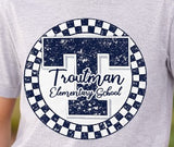 Troutman Elementary School - You Choose The Shirt Style - Shirt Color Is Gray