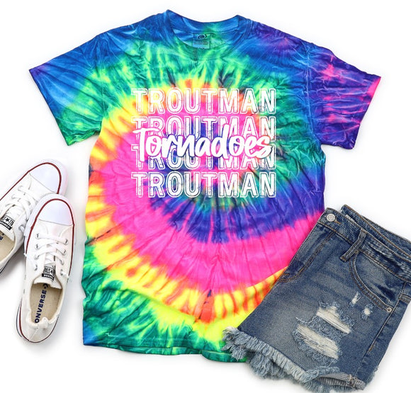 Troutman Elementary  - You Choose The Shirt Style - Shirt Color Is Tye Dye