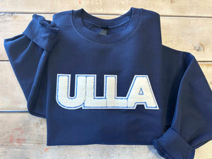 Ulla Chenille Patch - Shirt Color is Navy