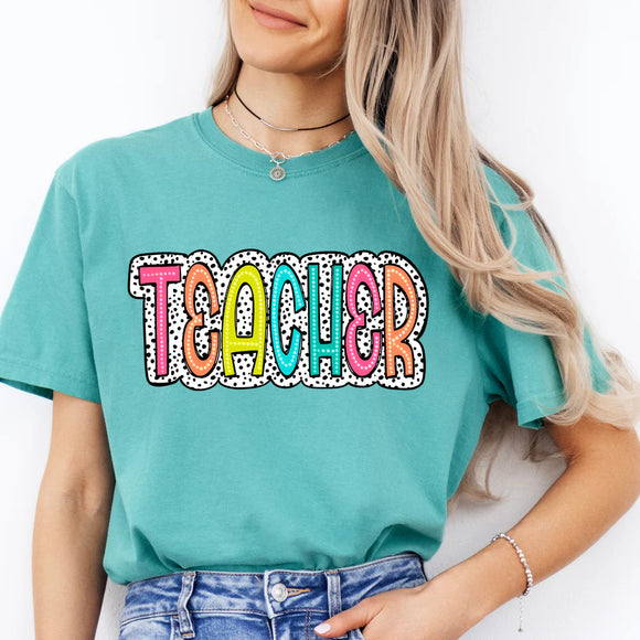 New Weekly Special - Teacher Dot Print - Teal