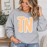 Ruffle Letters  - You Choose The Text & Colors - Shirt Color Is Gray