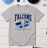 West Rowan Falcons - You Choose The Shirt Style - Shirt Color is Gray