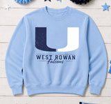 West Rowan Falcons - You Choose The Shirt Style - Shirt Color is Light Blue