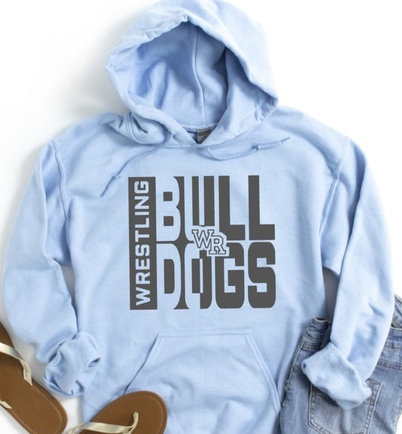 West Rowan Wrestling - Choose From Short Sleeve, Crew Or Hooded Sweatshirt - Light Blue