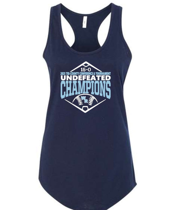 West Rowan Middle School Baseball Championship Shirt -  Ladies Racerback